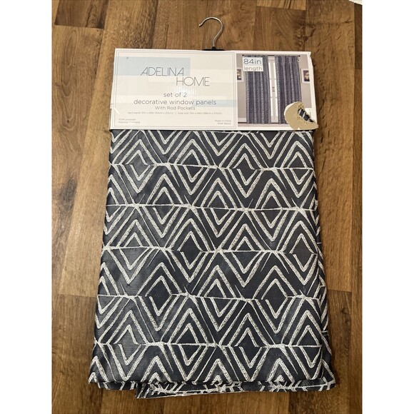Window Panels With Rod Pockets Set of 2 - Adelina Home 84in Length - Decorative - Picture 2 of 6
